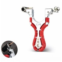 Praștie multifuncțională cu laser, DEPOX®, metal, 2 elastice de rezervă, rosu Praștie multifuncțională cu laser, DEPOX®, metal, 2 elastice de rezervă, rosu