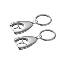 Set de doua brelocuri de chei DEPOX, Mercedes, 7.5 cm, metal, argintiu
