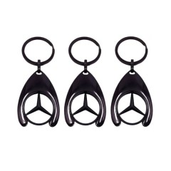 Set de trei brelocuri de chei DEPOX®, Mercedes, 7.5 cm, metal, negru Set de trei brelocuri de chei DEPOX®, Mercedes, 7.5 cm, metal, negru