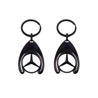 Set de trei brelocuri de chei DEPOX®, Mercedes, 7.5 cm, metal, negru