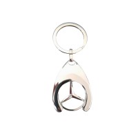 Set de doua brelocuri de chei DEPOX, Mercedes, 7.5 cm, metal, argintiu/negru Set de doua brelocuri de chei DEPOX, Mercedes, 7.5 cm, metal, argintiu/negru
