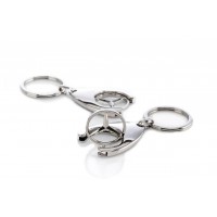 Set de doua brelocuri de chei DEPOX, Mercedes, 7.5 cm, metal, argintiu/negru Set de doua brelocuri de chei DEPOX, Mercedes, 7.5 cm, metal, argintiu/negru