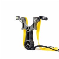 Praștie de precizie din rasina cu laser, DEPOX®, 2 elastice de rezervă, 11 cm, negru