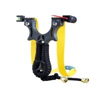 Praștie de precizie din rasina cu laser, 2 elastice de rezervă, 11 cm, negru