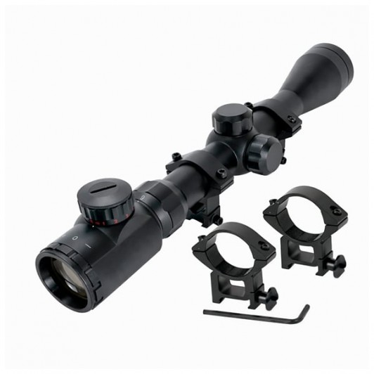 Set Luneta Airsoft si Inele de montura, TRIMEX PRO 3-9x40 EG, Reticul Iluminat, Zoom Variabil 3-9x