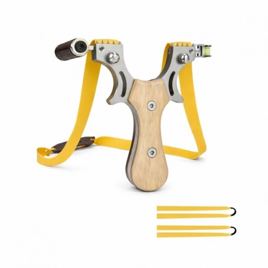 Prastie cu laser, metalica, 11.5 cm, cu boloboc, maner lemn, bej