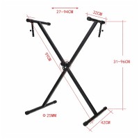 Stativ pentru Orga, Reglare Inaltime De La 65 cm La 96 cm, Constructie Rezistenta, Negru