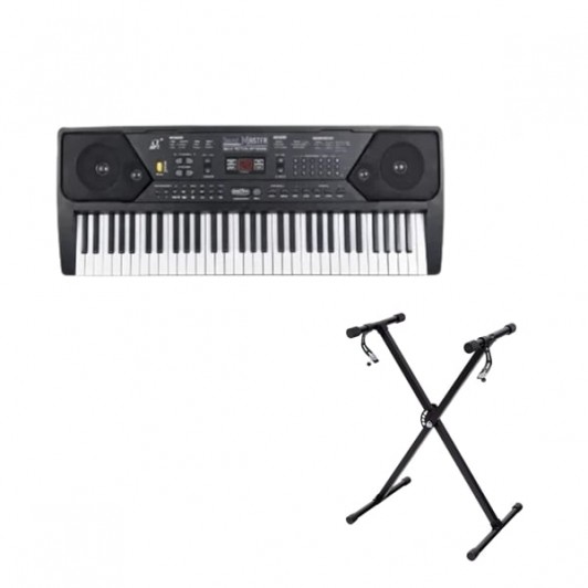 Orga electronica si stativ DEPOX®, 61 clape, 5 octave si microfon