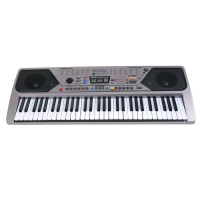 Orga electronica si stativ, intrare USB, mini-microfon, suport partitura inclus, argintiu Orga electronica si stativ, intrare USB, mini-microfon, suport partitura inclus, argintiu