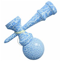 Kendama X Originala, Profesionala, DEPOX®, Cracked, Lemn, 18 cm, Albastru/Alb