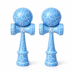 Set de doua Kendama X Originala, Profesionala, DEPOX®, Cracked, Lemn, 18 cm, Albastru/Alb Set de doua Kendama X Originala, Profesionala, DEPOX®, Cracked, Lemn, 18 cm, Albastru/Alb