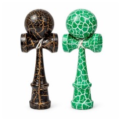 Set de doua Kendama X Originala, Profesionala, DEPOX®, Cracked, Lemn, 18 cm, verde/negru Set de doua Kendama X Originala, Profesionala, DEPOX®, Cracked, Lemn, 18 cm, verde/negru