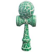 Set de doua Kendama X Originala, Profesionala, DEPOX®, Cracked, Lemn, 18 cm, verde/albastru