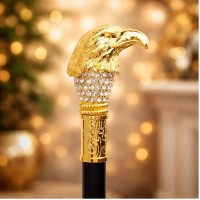 Baston de mers, decorativ, DEPOX®, Vultur, metalic, 90 cm, negru