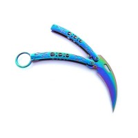 Set de doua bricege fluture karambit, DEPOX®, otel inoxidabil, 22 cm, multicolor