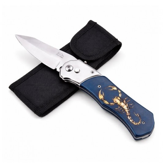 Cutit automat, DEPOX®, design compact, 24 cm, bleumarin