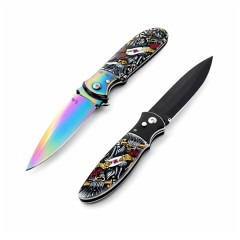 Set de doua cutite automate, DEPOX®, 24 cm,husa inclusa, maner decorativ, multicolor Set de doua cutite automate, DEPOX®, 24 cm,husa inclusa, maner decorativ, multicolor