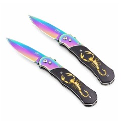 Set doua cutite automate, DEPOX®, design compact, 24 cm, multicolor