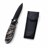 Set de doua cutite automate, DEPOX®, maner decorativ, 24 cm, multicolor