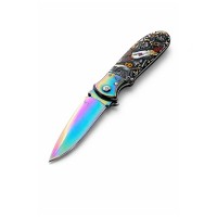 Set de doua cutite automate, DEPOX®, lamă multicolora, 24 cm, husa inclusa
