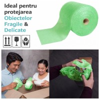 Folie cu bule de aer mici 10 mp, verde