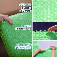 Folie cu bule de aer mici, 100 mp, verde