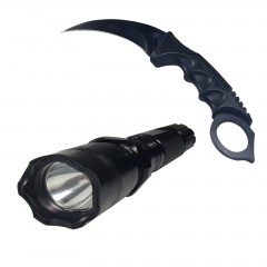 Lanterna cu electrosoc cu acumulator, LED, cutit karambit inclus Lanterna cu electrosoc cu acumulator, LED, cutit karambit inclus