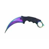 Lanterna cu electrosoc cu acumulator, LED, cutit karambit rainbow inclus