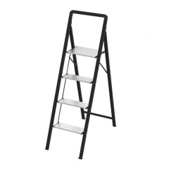 Scara pliabila aluminiu 4 trepte, DEPOX®, antiderapanta, compacta, negru, 138 cm