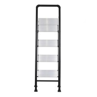 Scara pliabila aluminiu 4 trepte, antiderapanta, compacta, negru, 138 cm