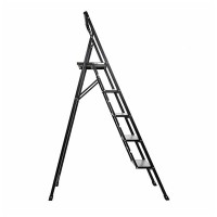 Scara pliabila aluminiu 5 trepte, DEPOX®, antiderapanta, compacta, negru, 157 cm