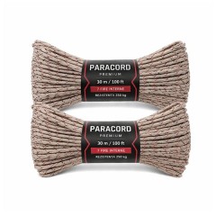 Set de doua corzi paracord premium, DEPOX®, camuflaj desertic, rezistenta 250 kg, nylon, 30 m