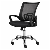 Scaun pentru birou, rotativ, 57 x 51 x 90 cm, negru