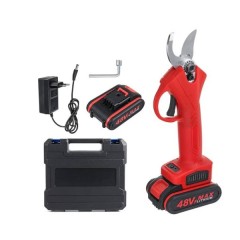 Foarfeca electrica cu 2 Acumulatori, Fără Fir, DEPOX®, Lamă Otel Carbon, 5000 mAh, Roșu Foarfeca electrica cu 2 Acumulatori, Fără Fir, DEPOX®, Lamă Otel Carbon, 5000 mAh, Roșu