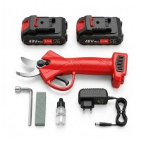 Foarfece electrice, lamă din oțel carbon cu 2 baterii, fără fir, 5000 mAh, roșu