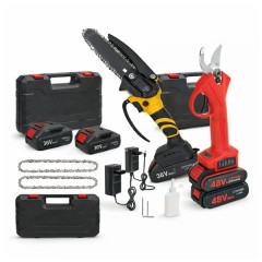Set Foarfeca Electrica 48V + Mini Fierastrau Electric 36V, DEPOX®, Kit Profesional pentru Gradina, m Set Foarfeca Electrica 48V + Mini Fierastrau Electric 36V, DEPOX®, Kit Profesional pentru Gradina, m