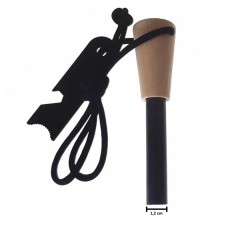 Amnar supraviețuire robust cu mâner lemn și racletă multifuncțională, DEPOX®, lemn, 11 cm