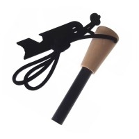 Set 2 x amnar supraviețuire robust cu mâner lemn și racletă multifuncțională, lemn, 11 cm
