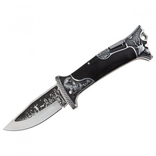 Cuțit pliabil de vanatoare, DEPOX®, 23 cm, negru