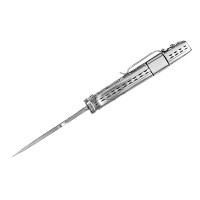 Set doua cutite pliabile de vânătoare, DEPOX®, lamă inox clip point, mâner metal și lemn, negru, 23
