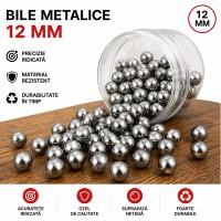 Bile metalice pentru prastie, 12 mm, 100 buc