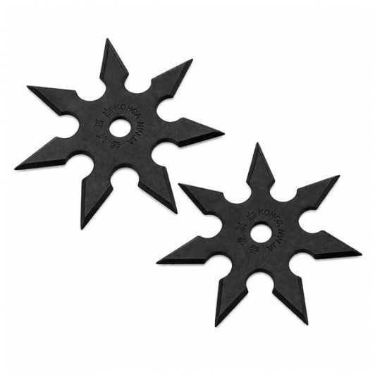 Set doua stele de aruncat DEPOX®, 7 colturi, metalic, negru, 9.5 cm