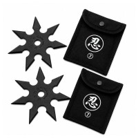 Set doua stele de aruncat DEPOX®, 7 colturi, metalic, negru, 9.5 cm