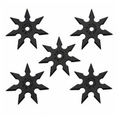 Set cinci stele de aruncat DEPOX®, 7 colturi, metalic, negru, 9.5 cm