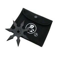 Set cinci stele de aruncat DEPOX®, 7 colturi, metalic, negru, 9.5 cm