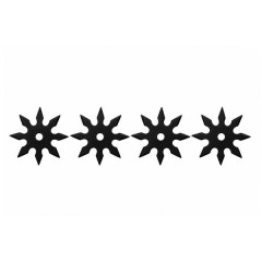 Set patru stele de aruncat DEPOX®, 8 colturi, metalic, negru, 10 cm Set patru stele de aruncat DEPOX®, 8 colturi, metalic, negru, 10 cm