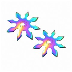 Set doua stele de aruncat DEPOX®, 8 colturi, metalic, multicolor, 10 cm