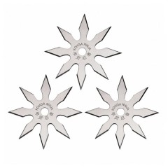 Set trei stele de aruncat, 8 colturi, otel inoxidabil, 10 cm , argintiu