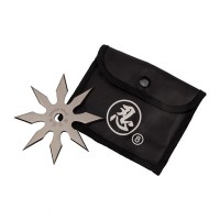 Set patru stele de aruncat, 8 colturi, otel inoxidabil, 10 cm, argintiu