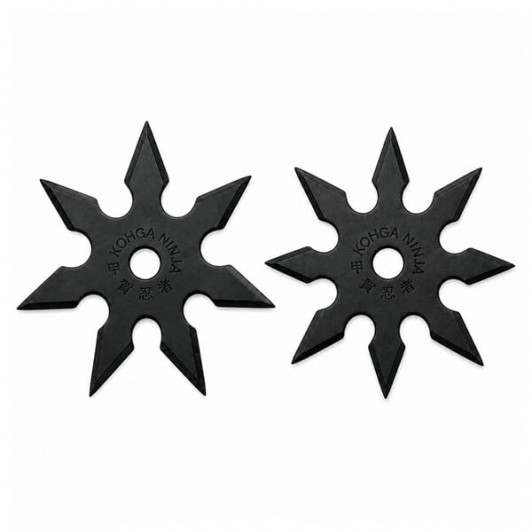 Set doua stele de aruncat DEPOX®, 7 și 8 colțuri, metalic, negru, 10 cm